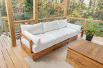 MODULAR OUTDOOR 3-SEATER SECTIONAL + STORAGE COFFEE TABLE | CYPRESS WOOD